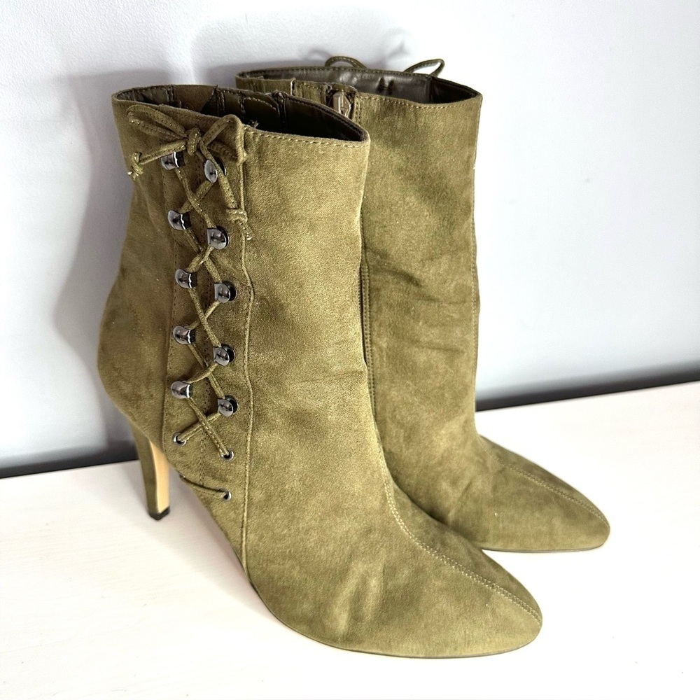 NINE WEST - Women’s, GESAO, Mid Calf, Olive Green, Boots, High Heel, Size 10